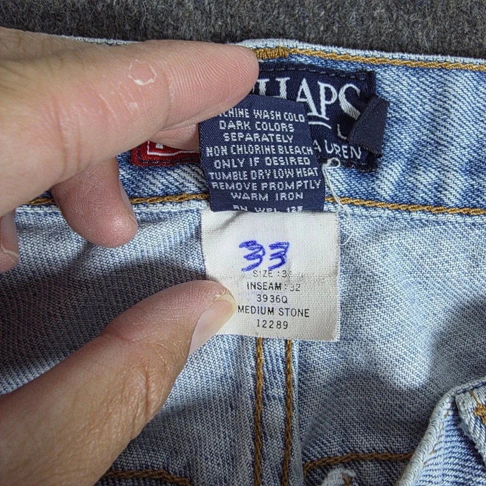 Chaps Ralph Lauren Jeans Mens Fits 34x30 Relaxed Straight Denim 90s Vintage